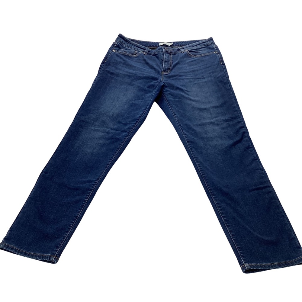 LL Bean Signature Women Straight Leg Jeans Dark Wash Size 8 Cotton Spandex Blend